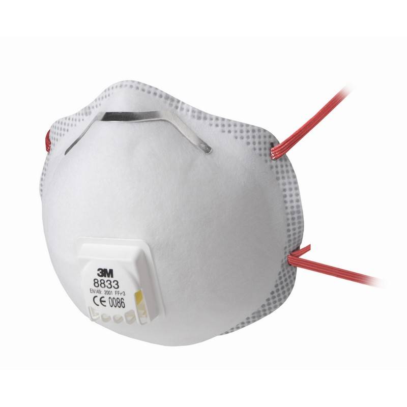 3M 8833 Comfort stofmasker FFP3 met ventiel