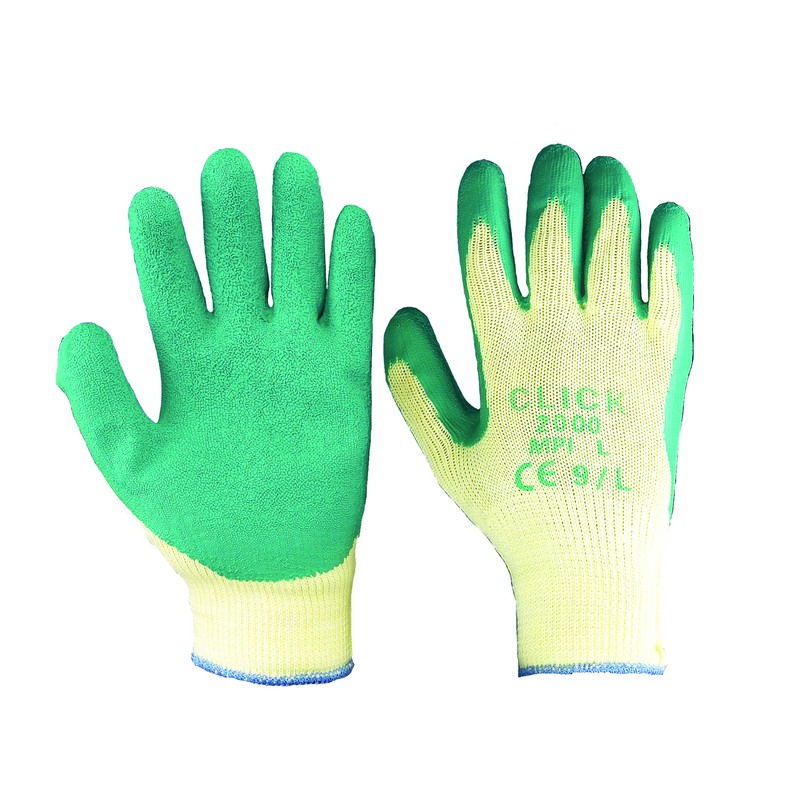 Groene latex werkhandschoen