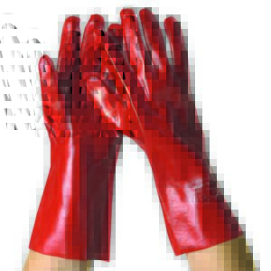 PVC rood werkhandschoen